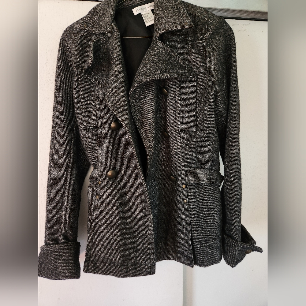 Gray Double-Breasted Peacoat